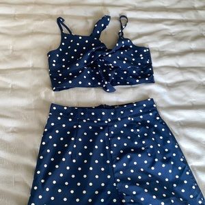 Nasty gal Blue polka dot playsuit